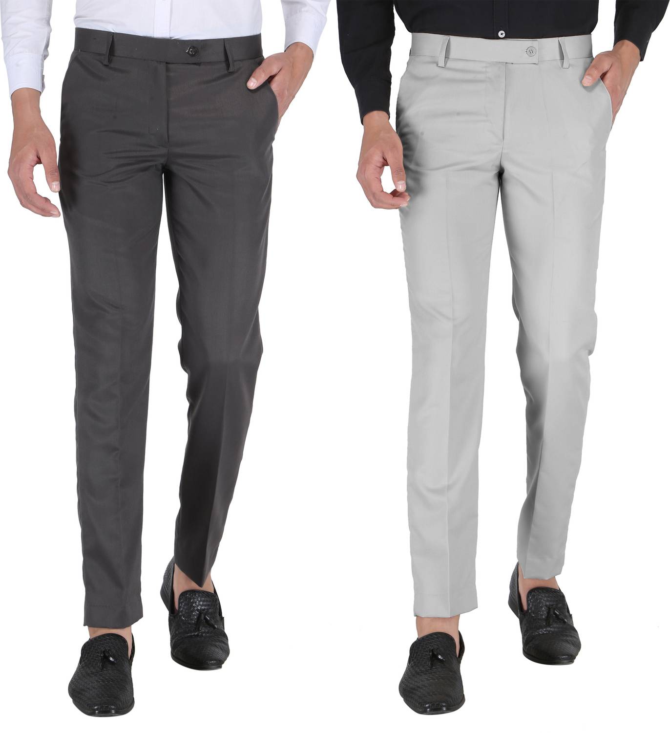 SEVEN HUNTERS Regular Fit Men Grey, Silver Trousers
