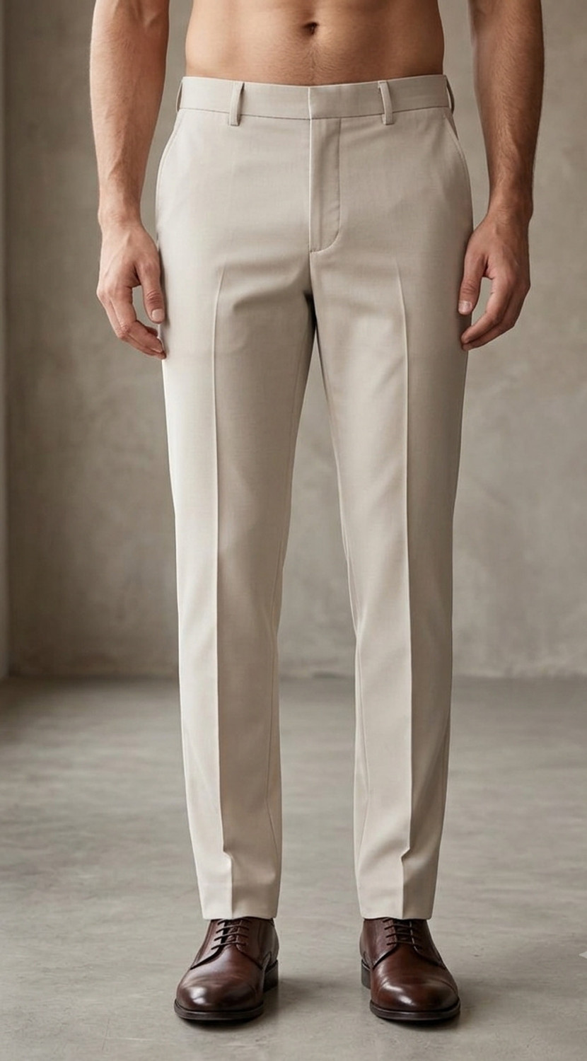 Image of PILLAR Straight Fit Men Khaki Trousers