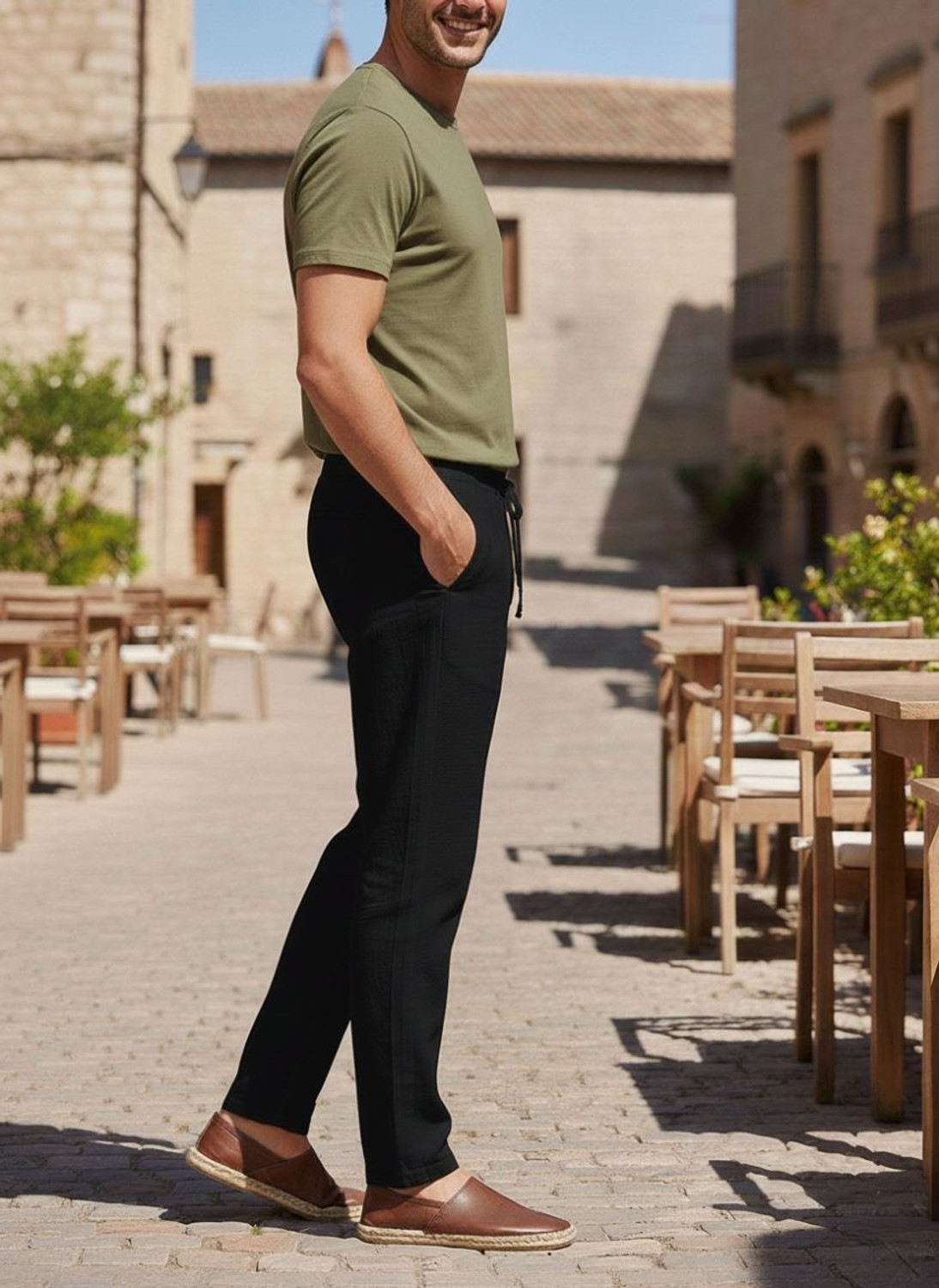 Image of Aamish fashion Regular Fit Men Black Trousers