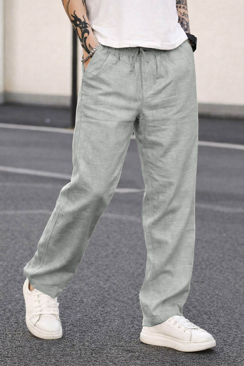 Image of MOTREX Slim Fit Men Grey Trousers