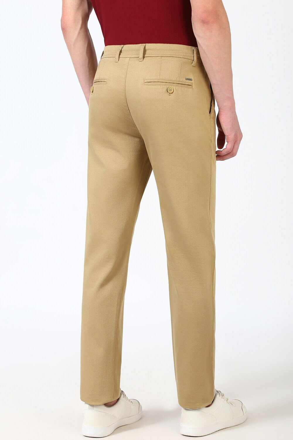 Image of PETER ENGLAND Slim Fit Men Khaki Trousers