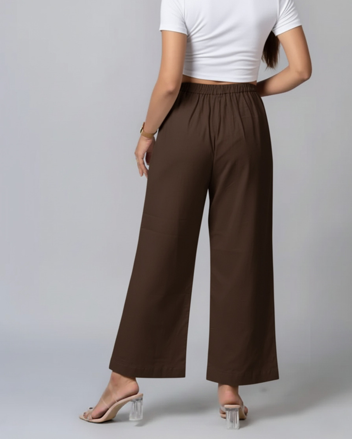 Image of Moirai Straight Fit Women Brown Trousers