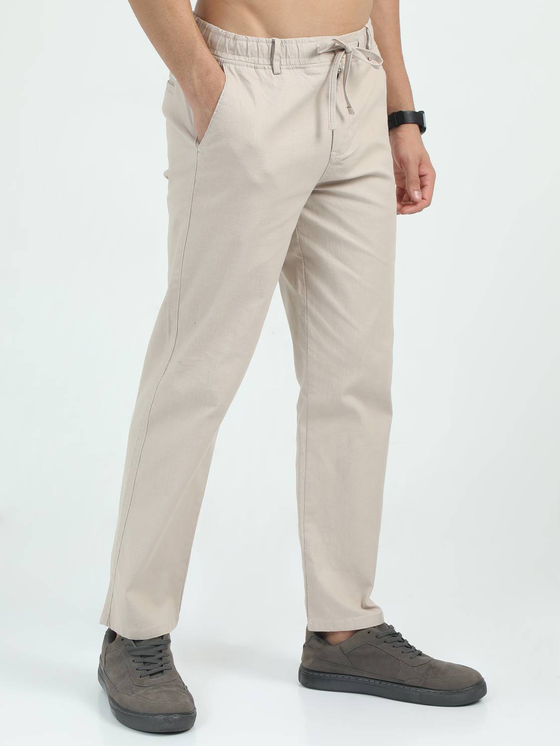 Bellaciao Men Cream Trousers - Image 1
