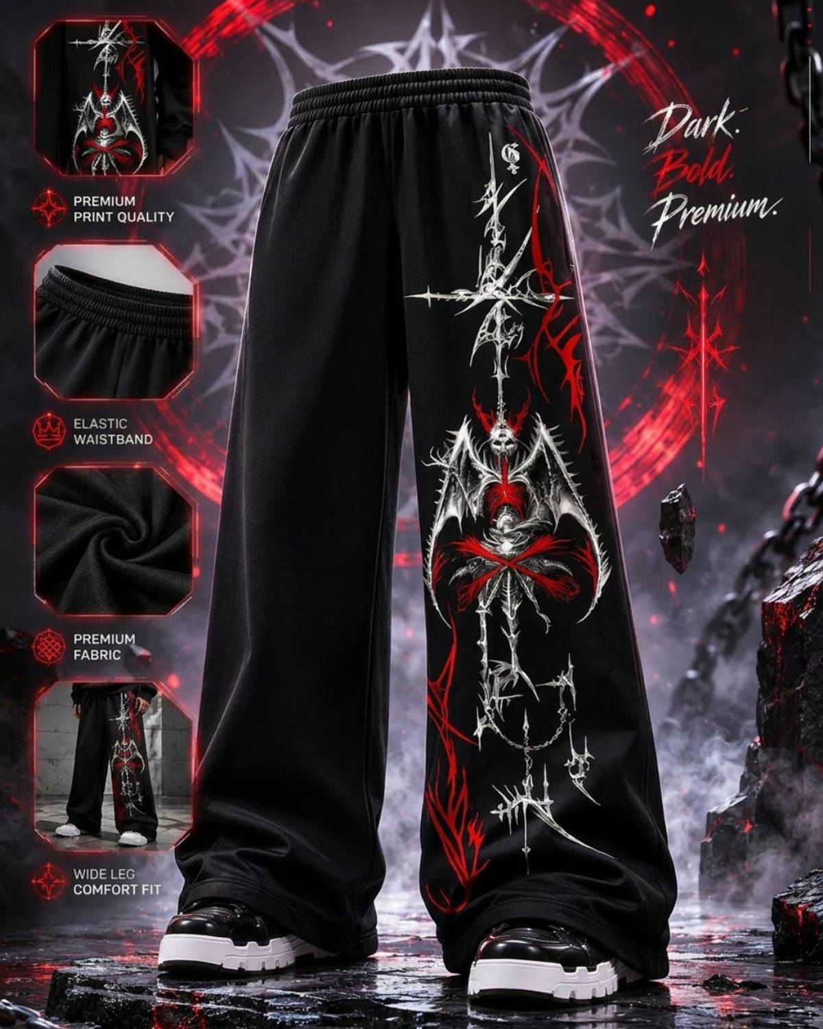 Larrendevis Loose Fit Black Trousers - Image 1