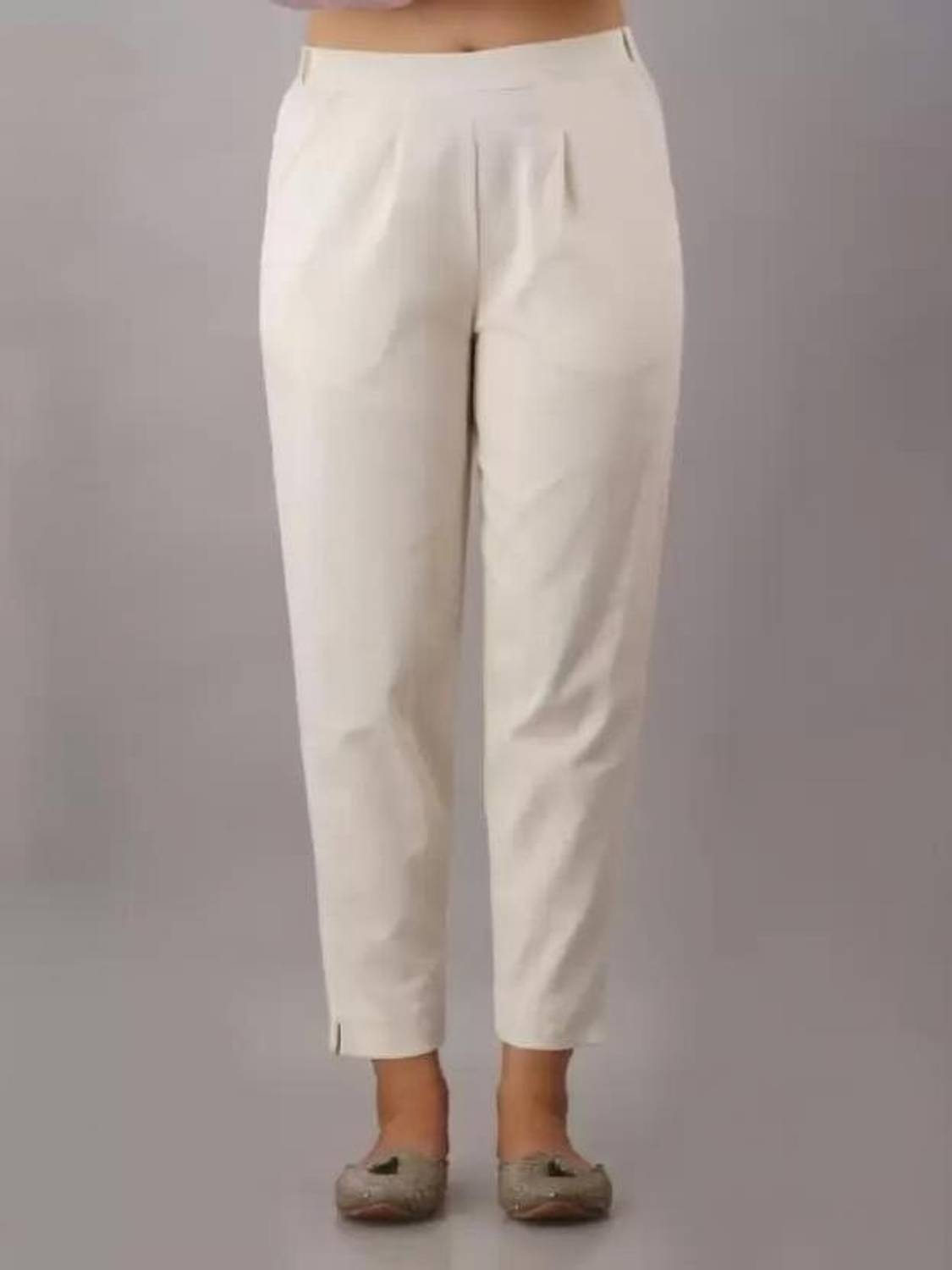 Tanusiya Regular Fit Women White Trousers