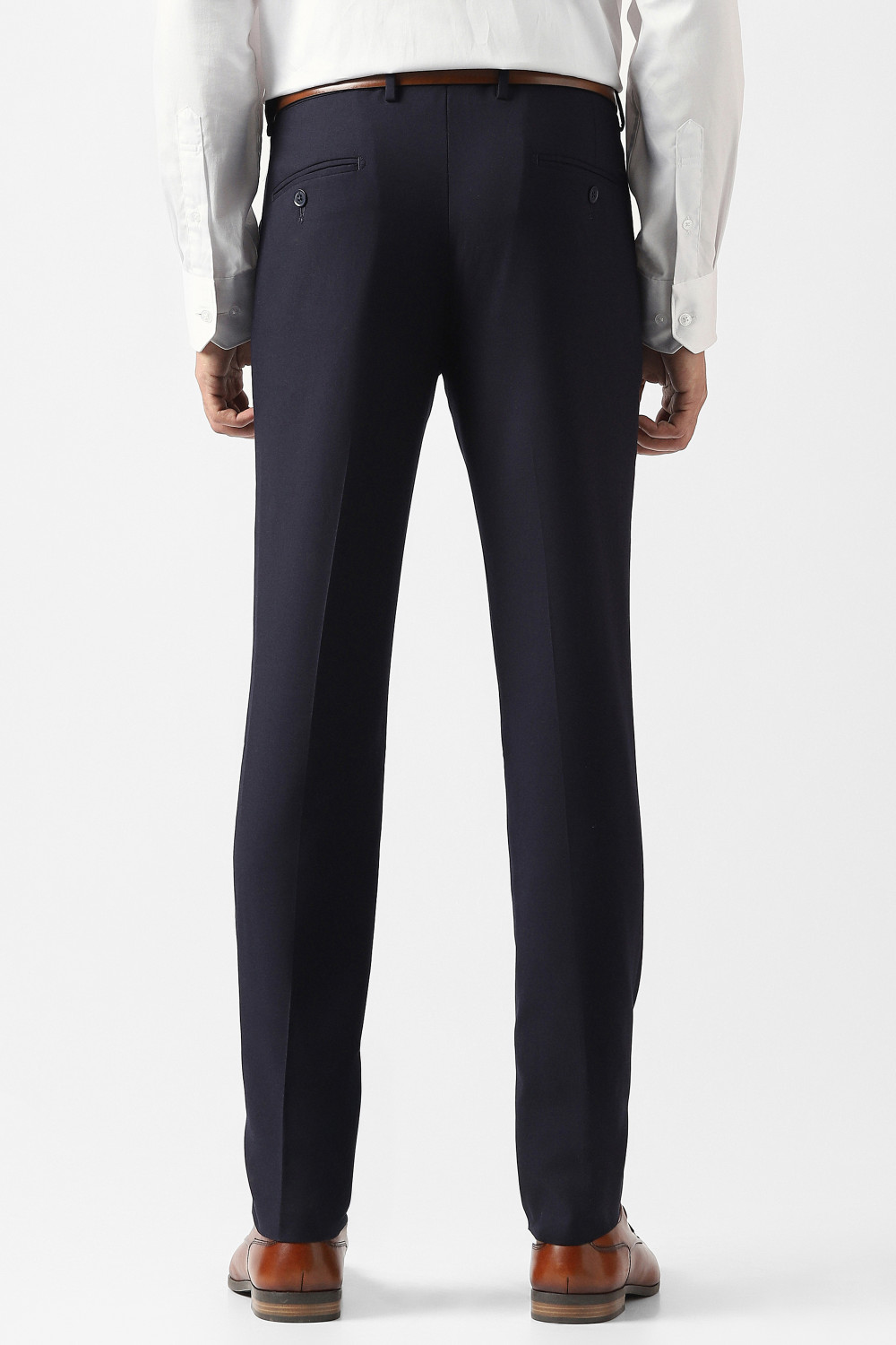 Image of VAN HEUSEN Slim Fit Men Dark Blue Trousers