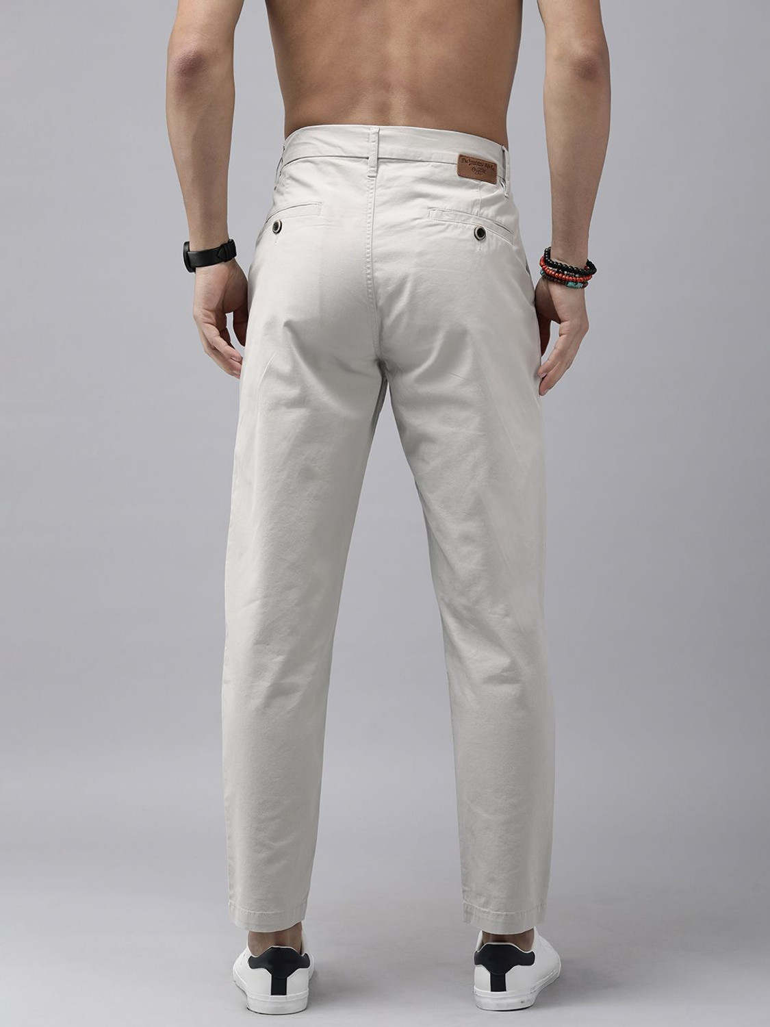 Image of Roadster Regular Fit Men Grey Trousers