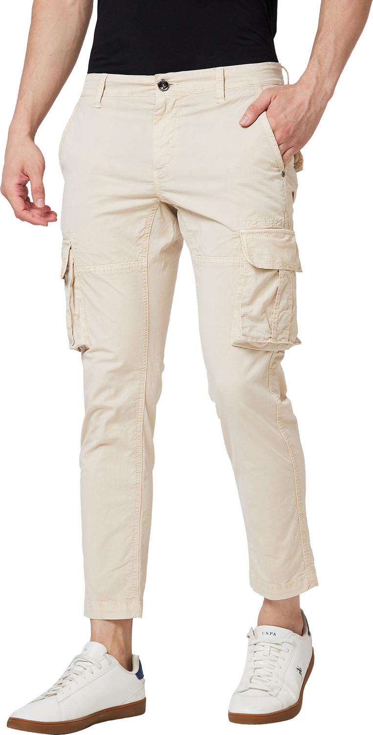 Image of Spykar Men Beige Trousers
