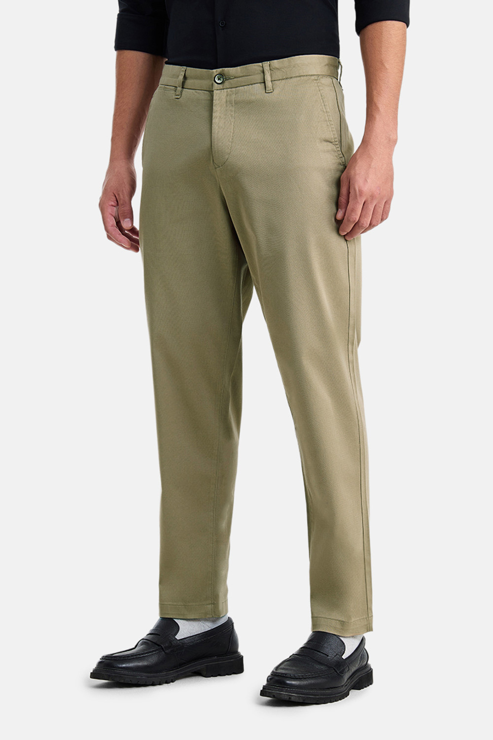 Image of Snitch Comfort Fit Men Khaki Trousers