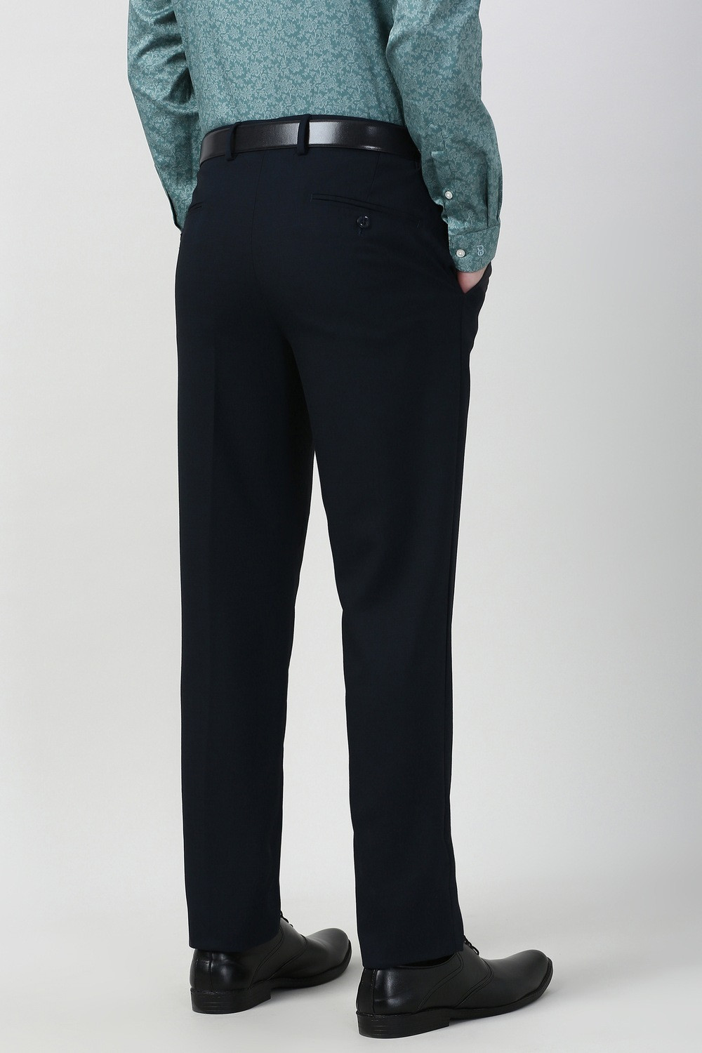 Image of PETER ENGLAND Slim Fit Men Dark Blue Trousers