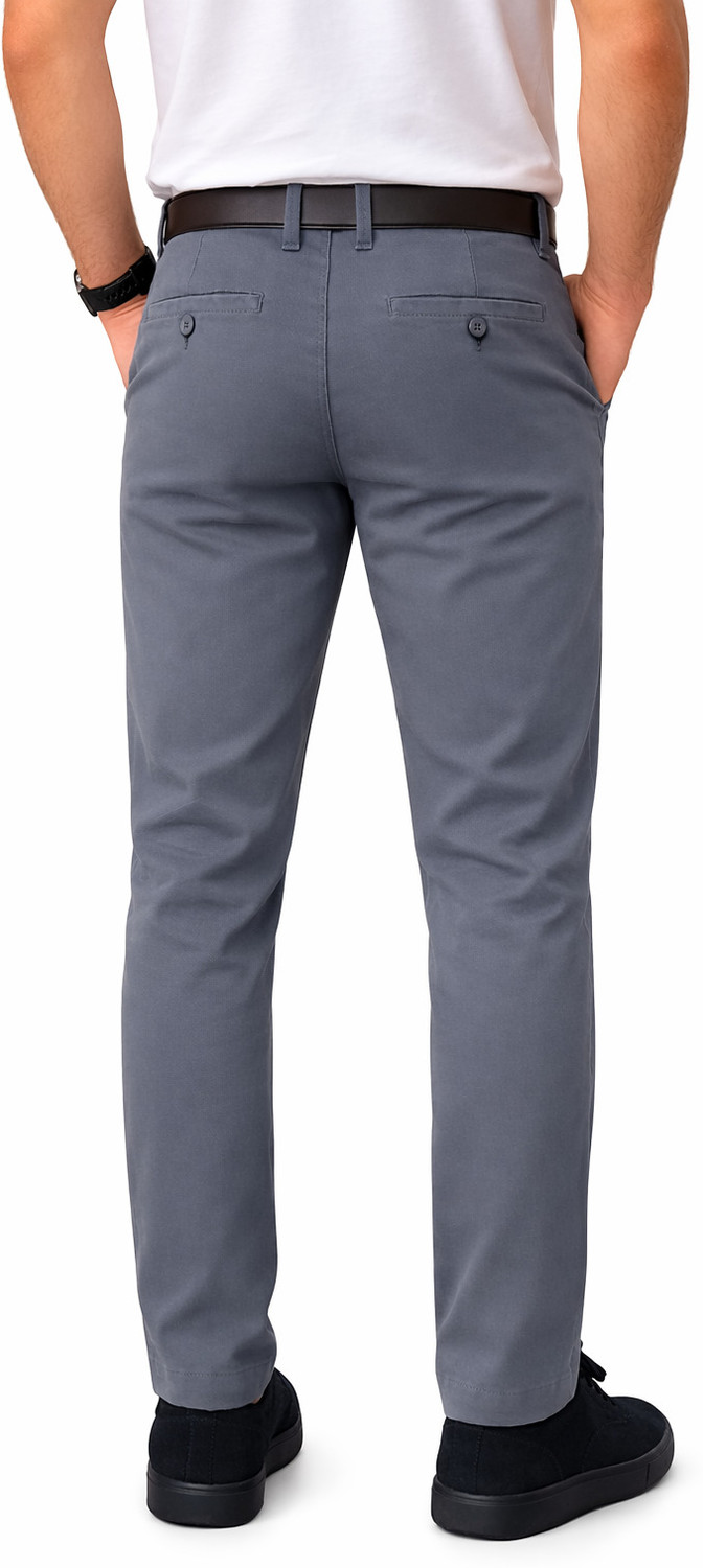 Image of DENRO Slim Fit Men Grey Trousers