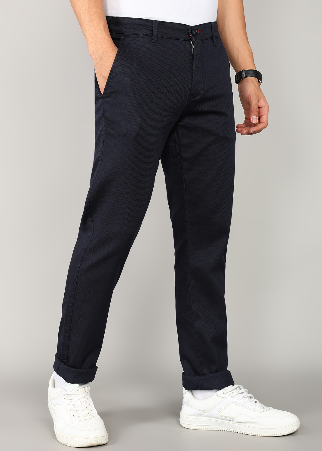 Image of KILLER Slim Fit Men Dark Blue Trousers