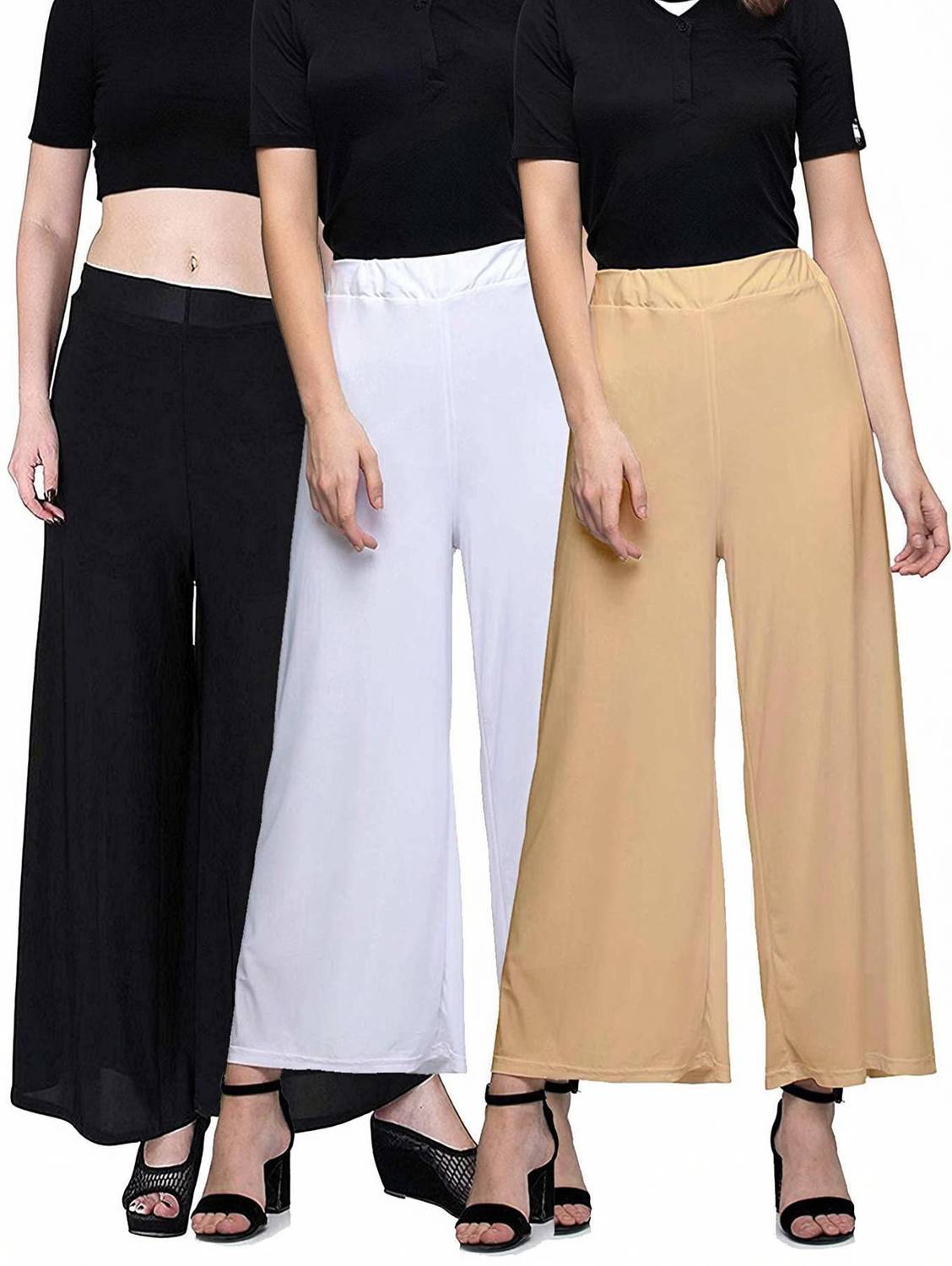 Swastik Stuffs Relaxed Women White, Black, Beige Trousers