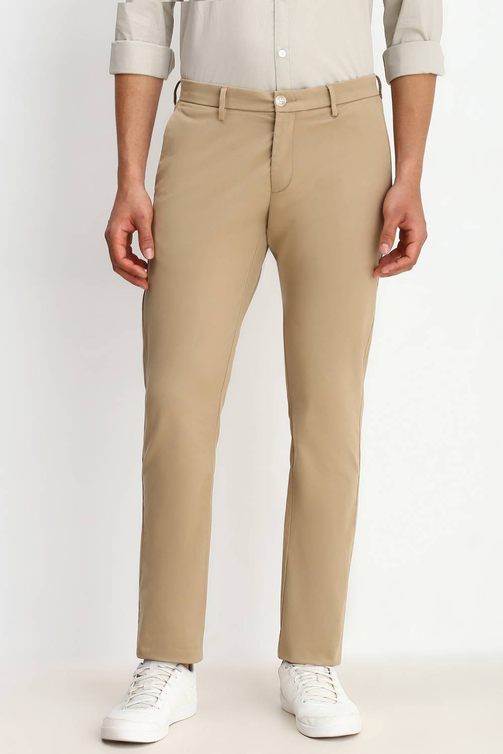 Allen Solly Regular Fit Men Brown Trousers