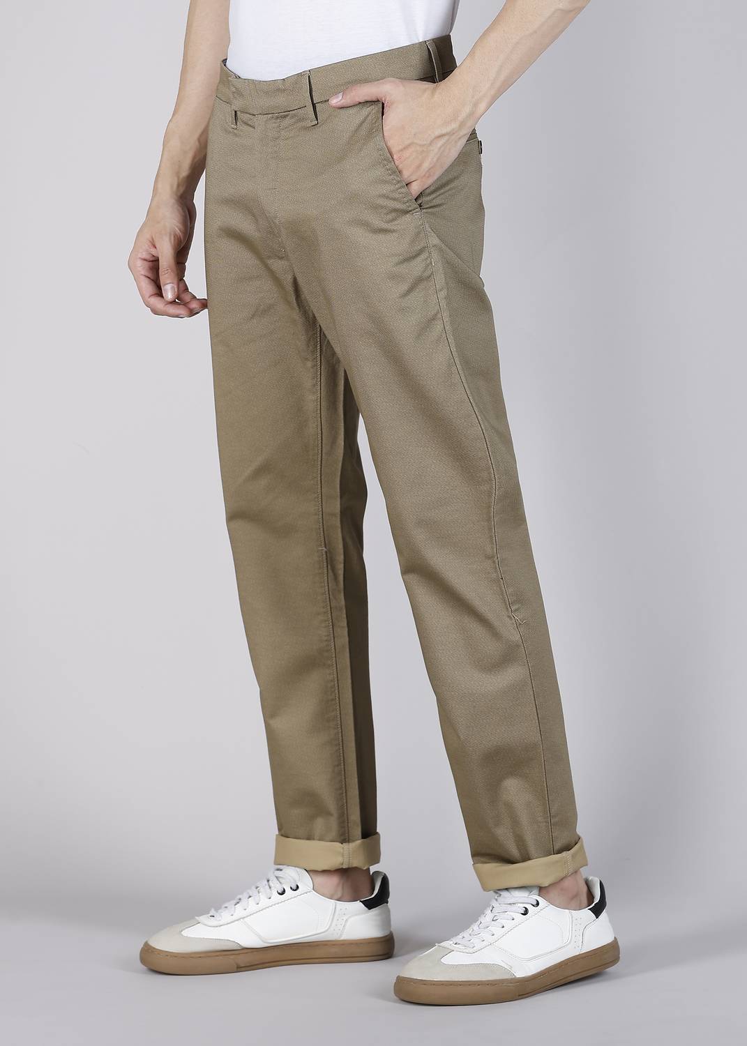 PETER ENGLAND Skinny Fit Khaki Trousers - Image 3