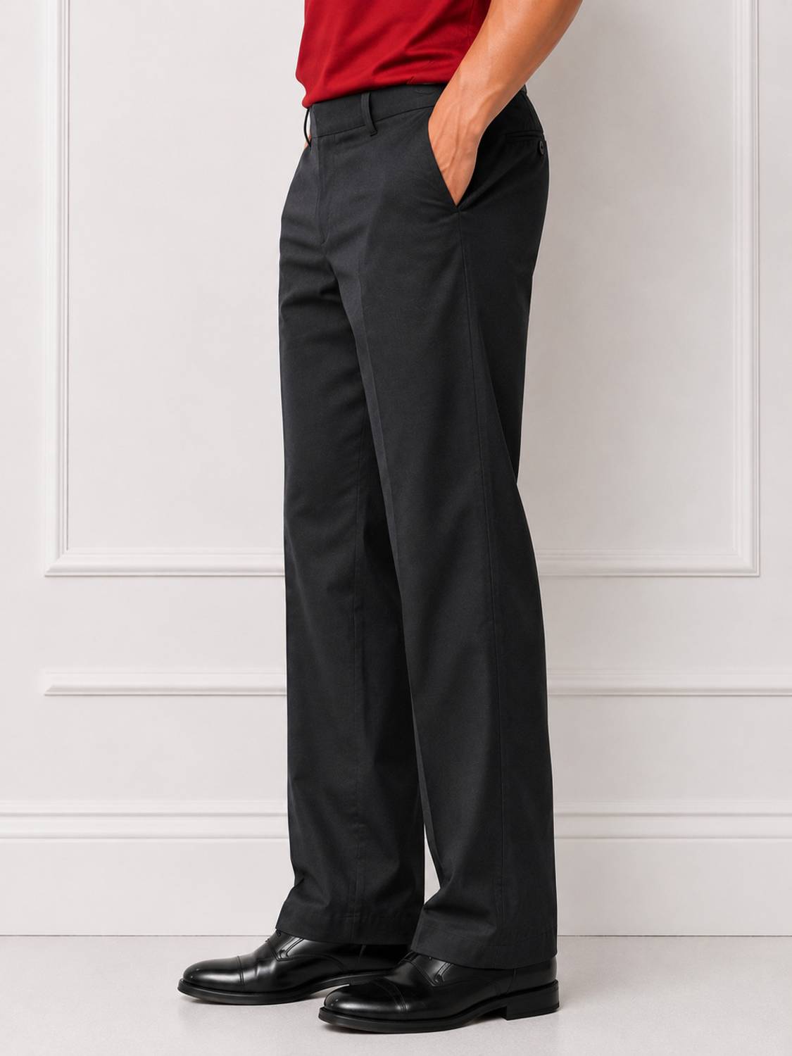 Bootcut Men Black Trousers - Image 3