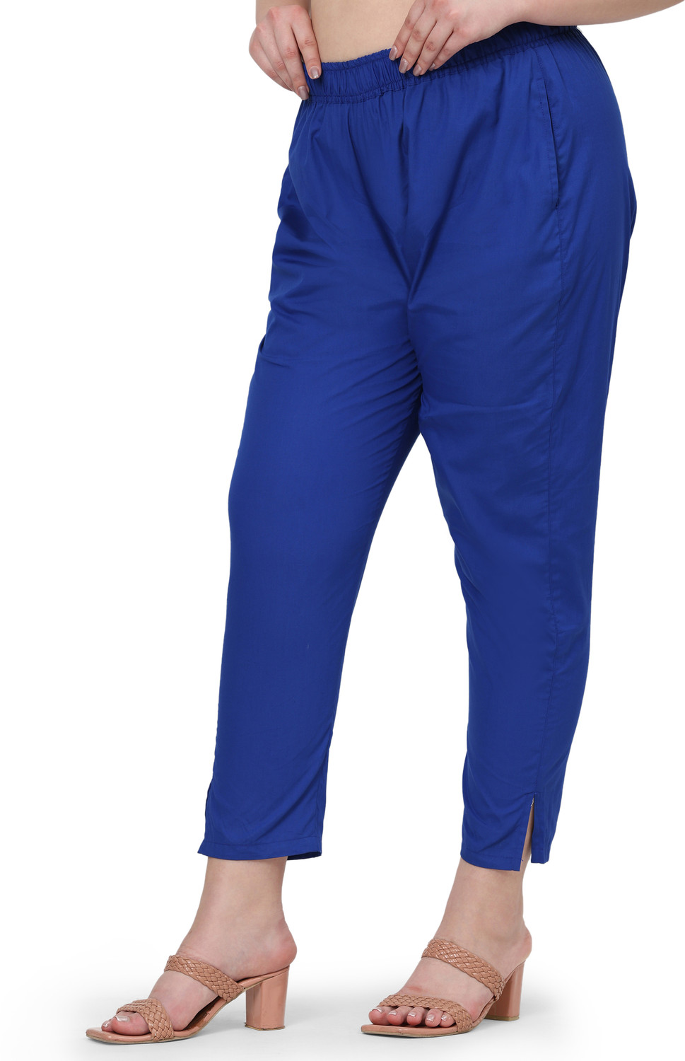 Image of MASSI DESIGN Regular Fit Women Blue Trousers