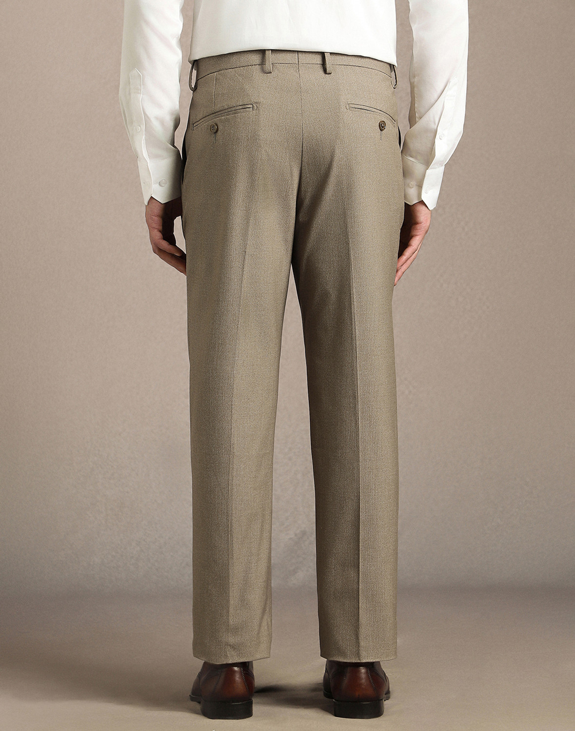 Image of LOUIS PHILIPPE Slim Fit Men Grey Trousers