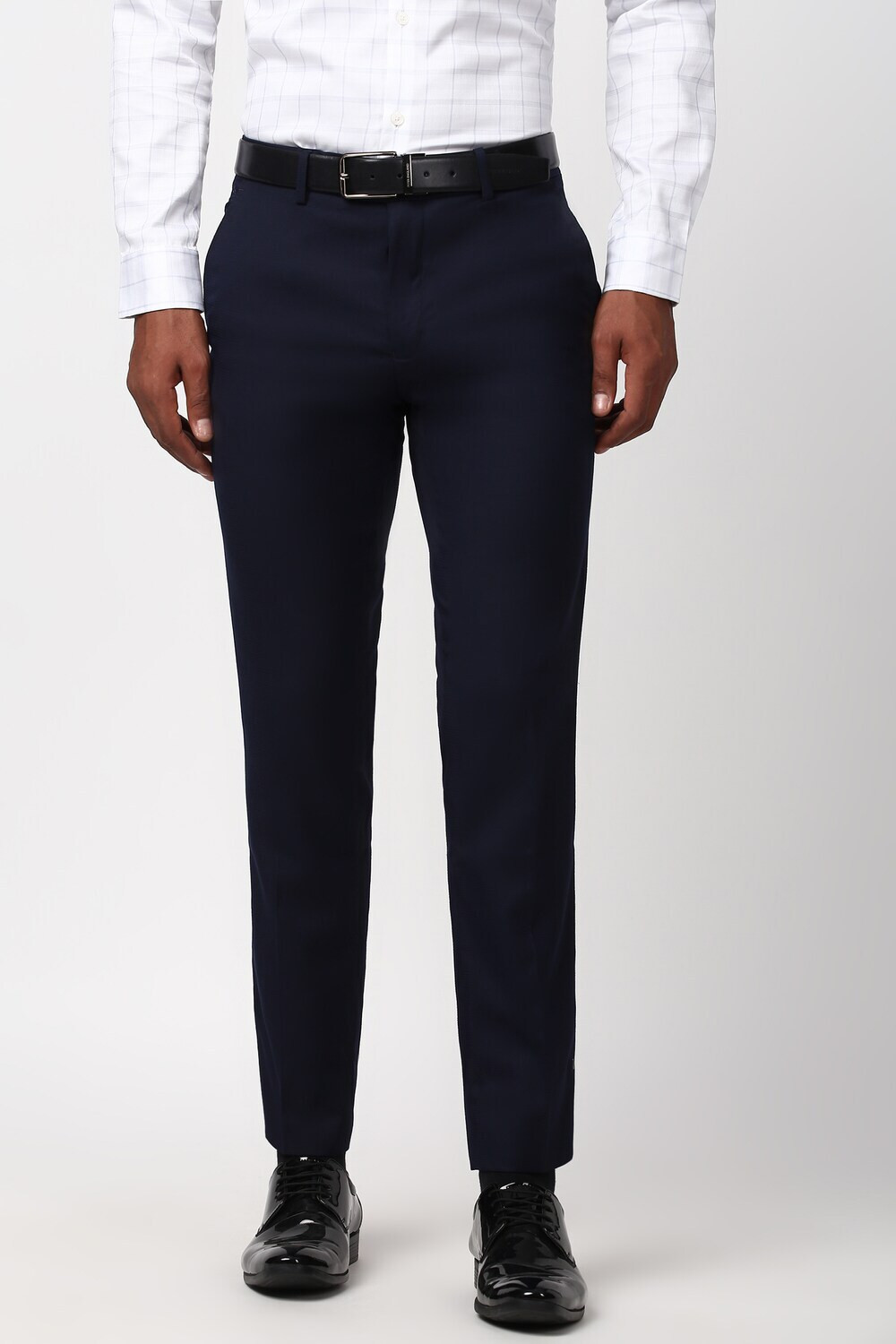 Image of PETER ENGLAND Slim Fit Men Blue Trousers