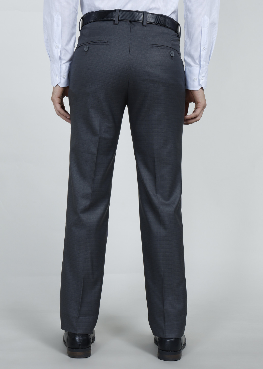 Image of PETER ENGLAND Slim Fit Men Grey Trousers