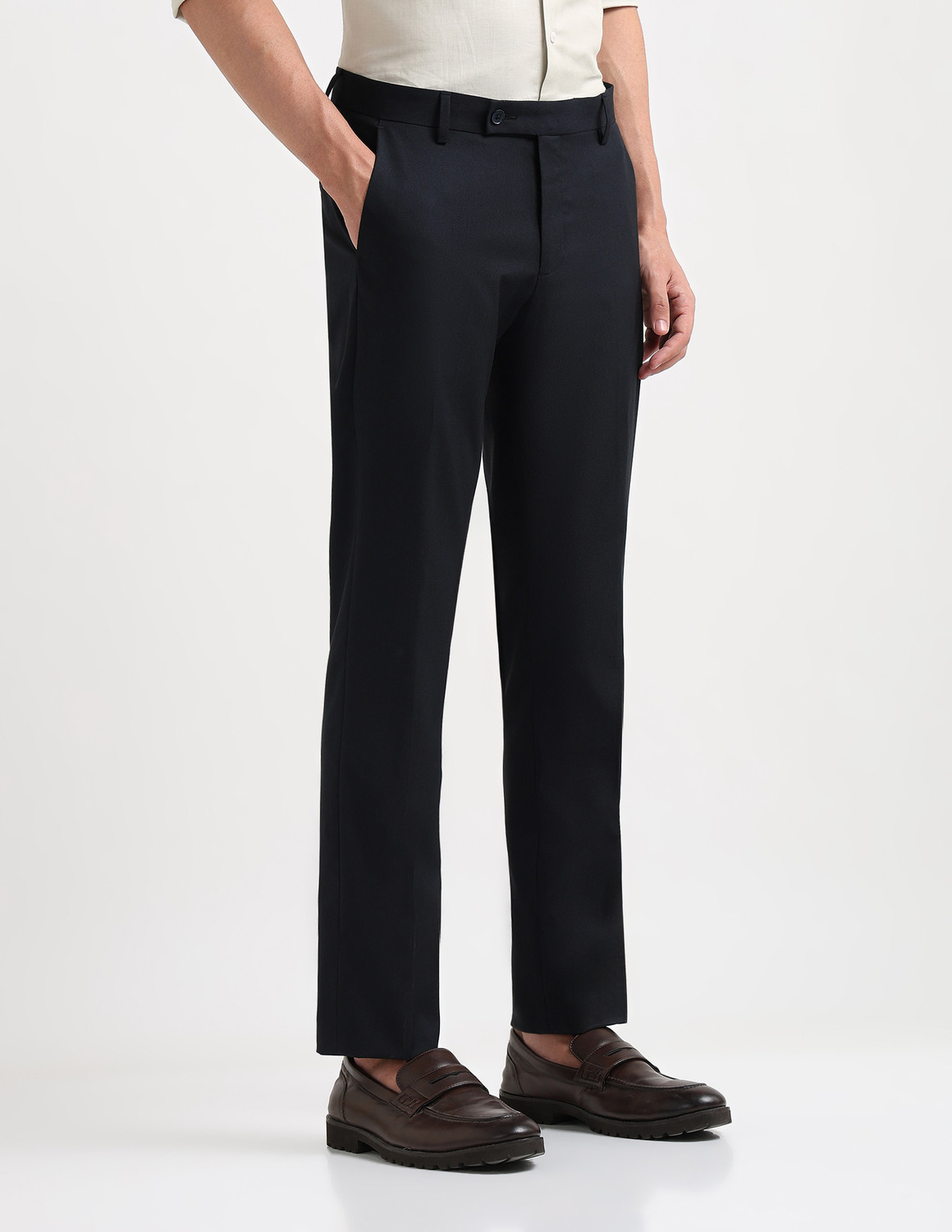 Image of ARROW Tapered Men Blue Trousers