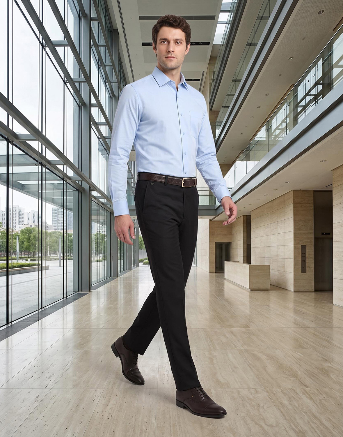 Image of Blackberrys Slim Fit Men Black Trousers