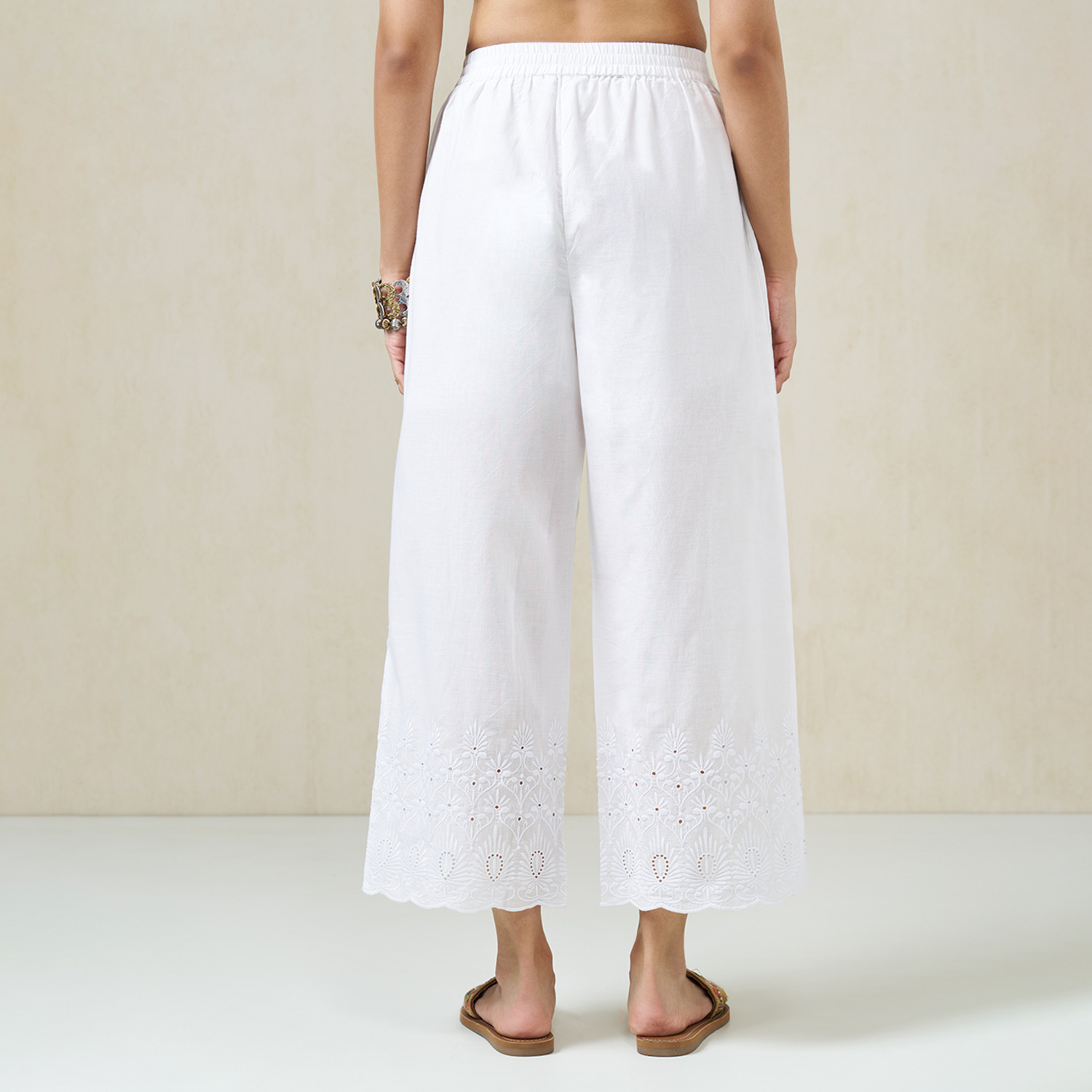 Image of Rangmanch by Pantaloons Regular Fit Women White Trousers