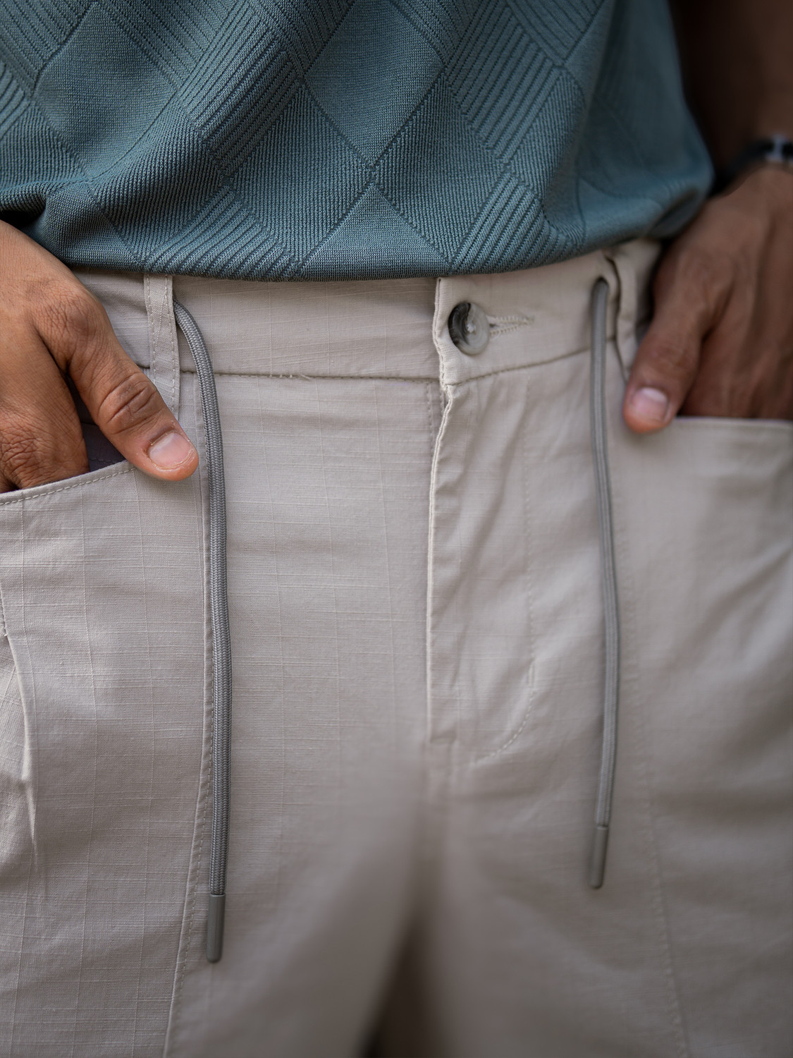 Image of MANIAC Regular Fit Men Beige Trousers