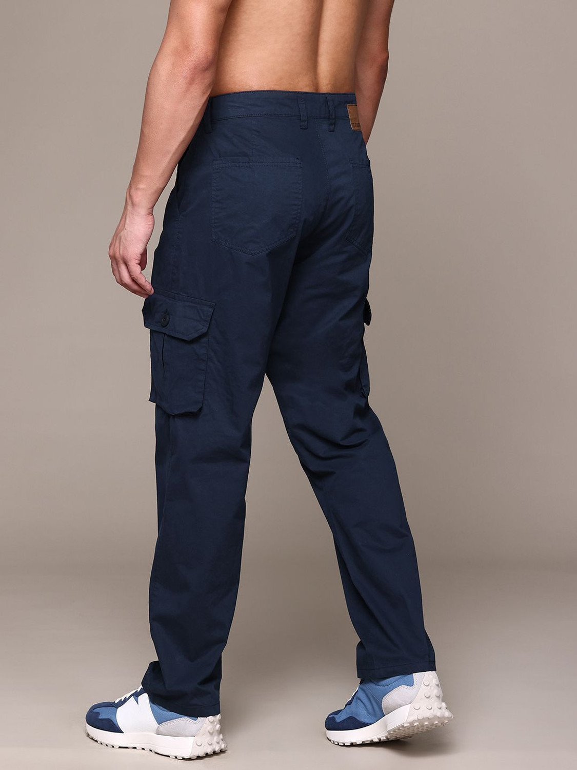 Image of Roadster Straight Fit Men Blue Trousers
