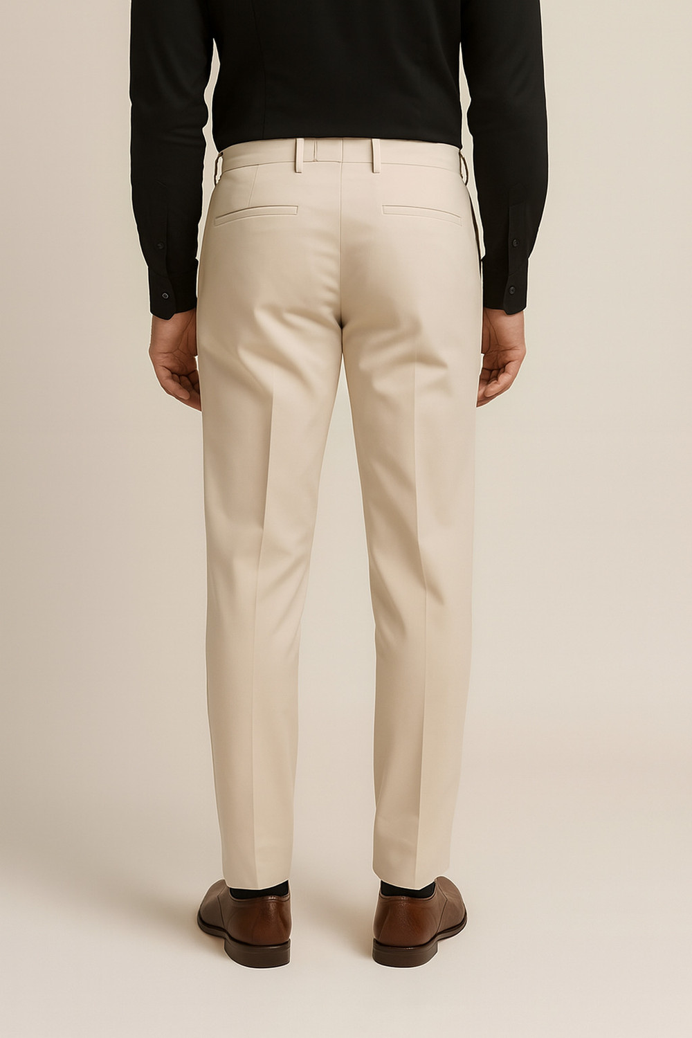 Image of METRONAUT Regular Fit Men Cream Trousers