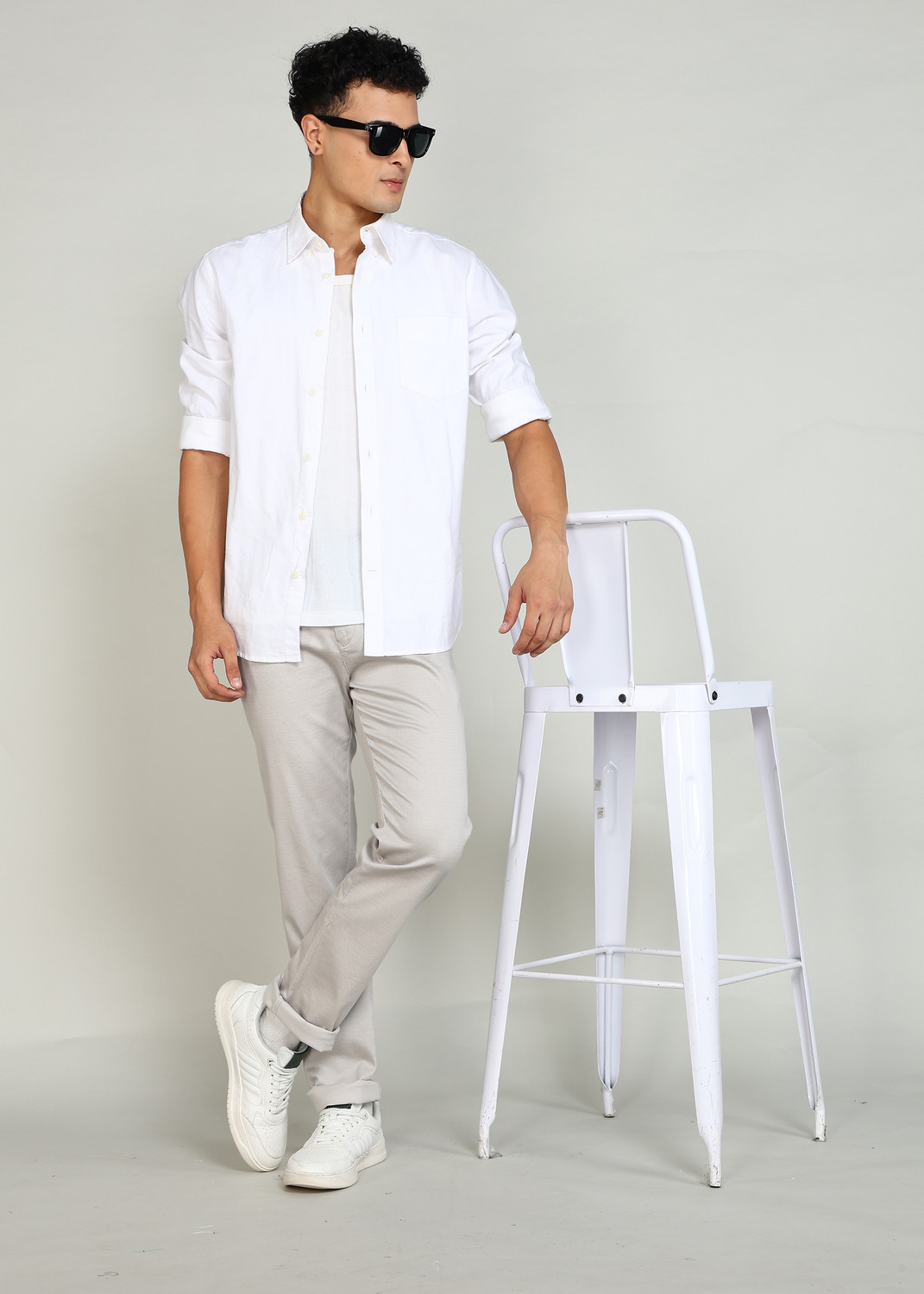 Image of KILLER Slim Fit Men Grey Trousers