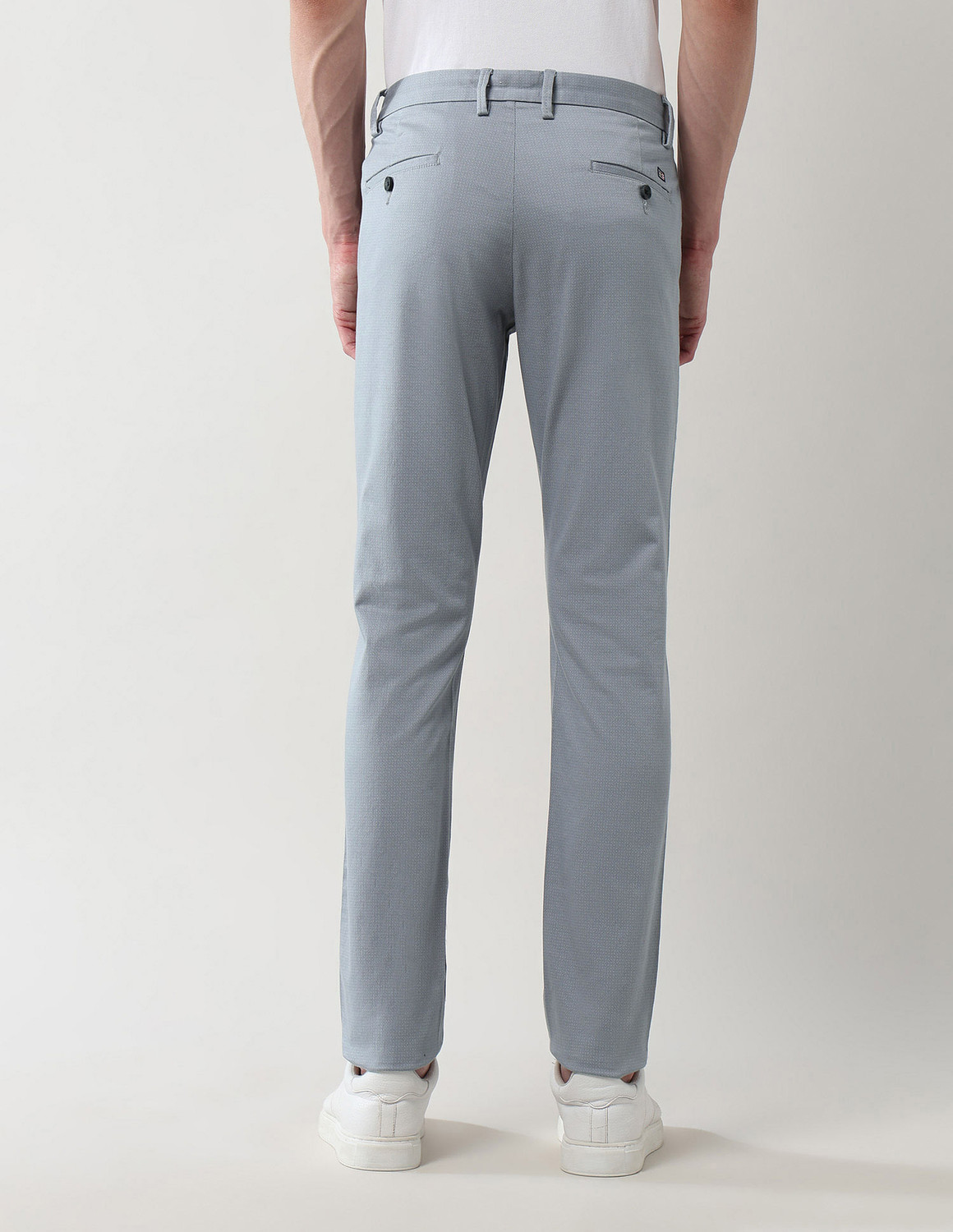 Image of Arrow Sport Slim Fit Men Grey Trousers