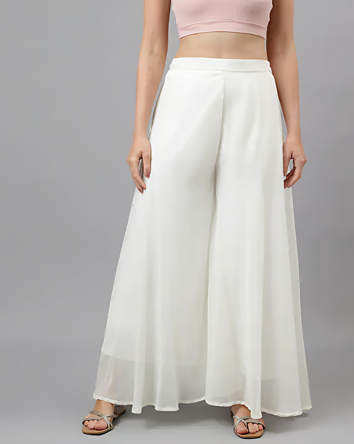 Image of Alyana Creation Relaxed Women White Trousers