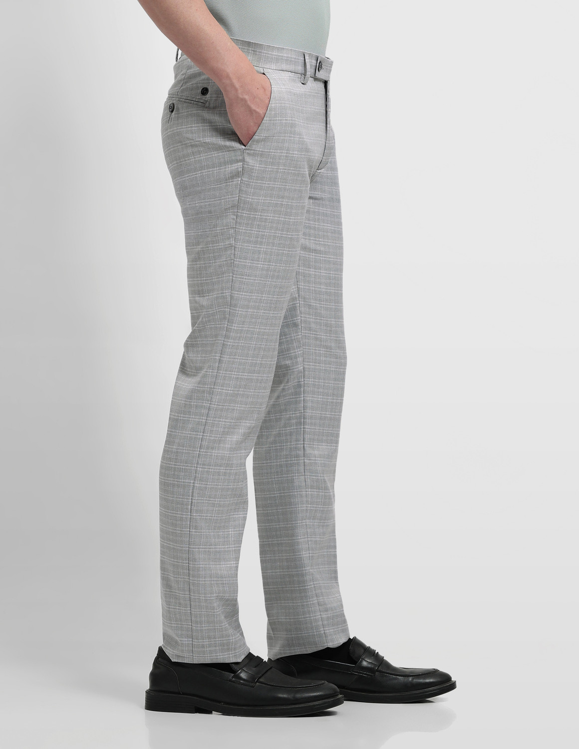 Image of ARROW Tapered Men Grey Trousers