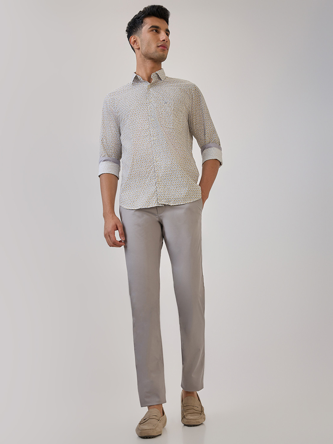 Image of PARX Tapered Men Grey Trousers