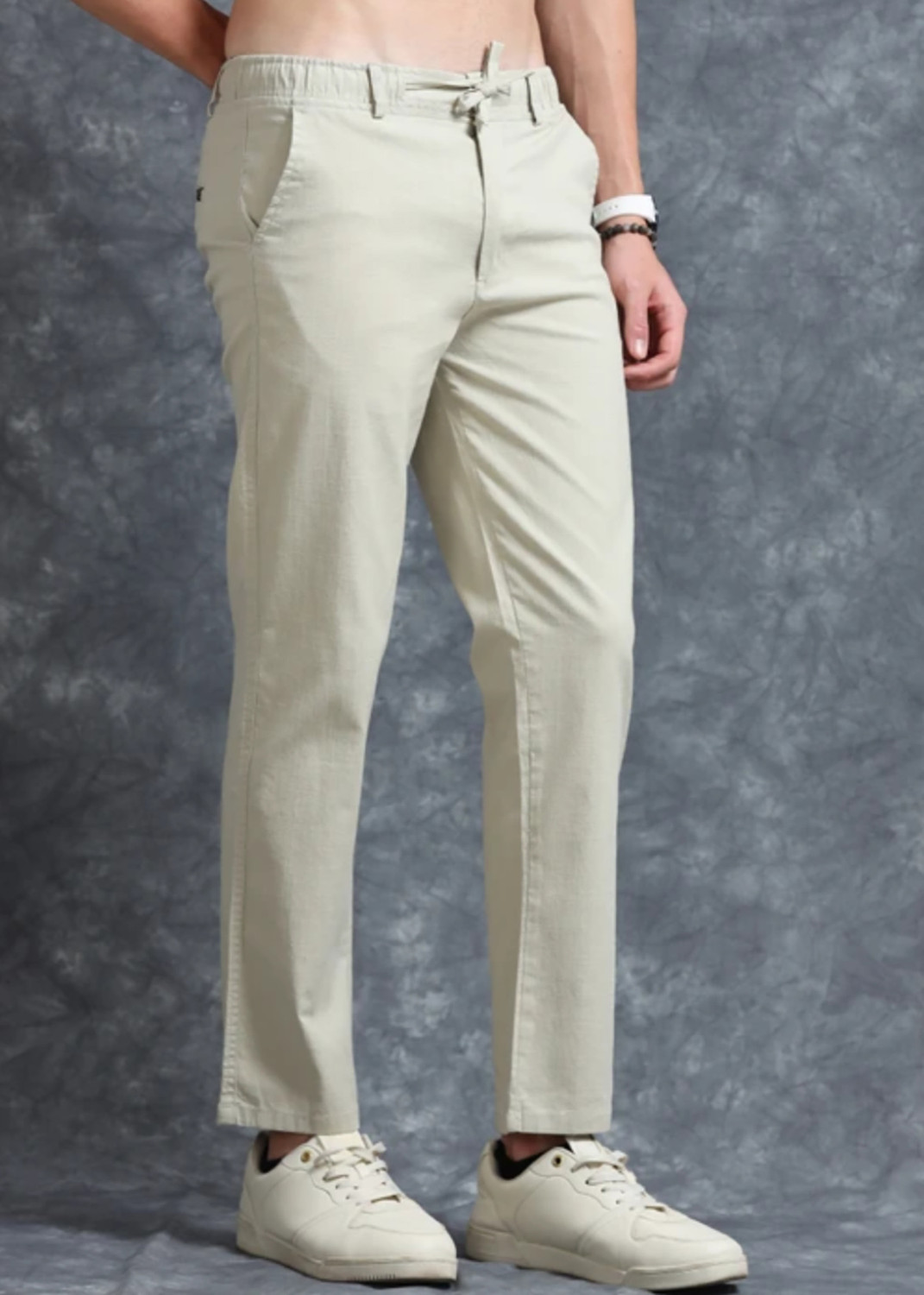 Image of FUBAR Slim Fit Men Light Green Trousers