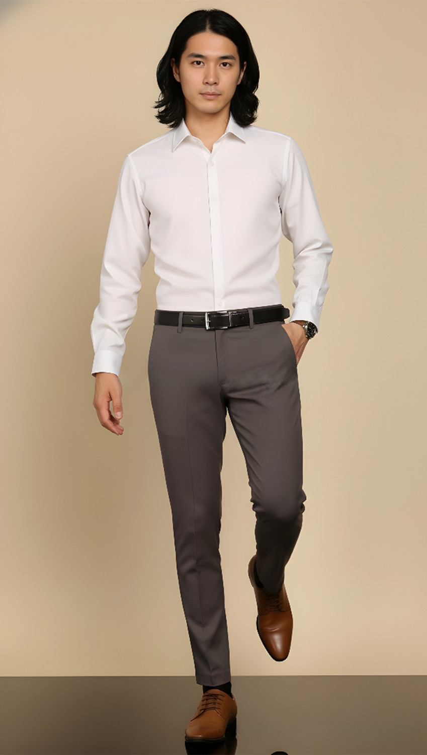 Image of METRONAUT Regular Fit Men Brown Trousers