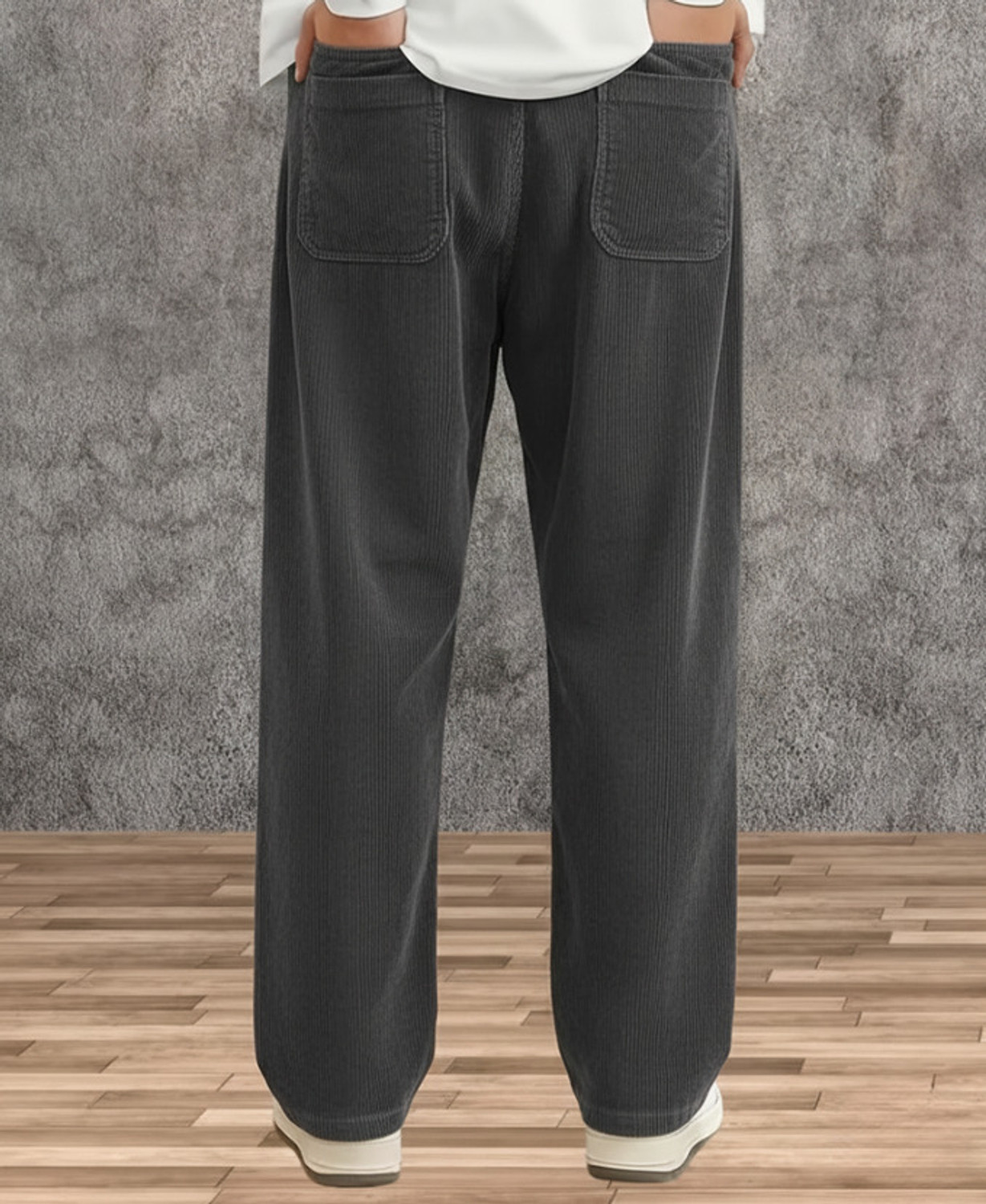 Image of JexPuti Loose Fit Men Grey Trousers