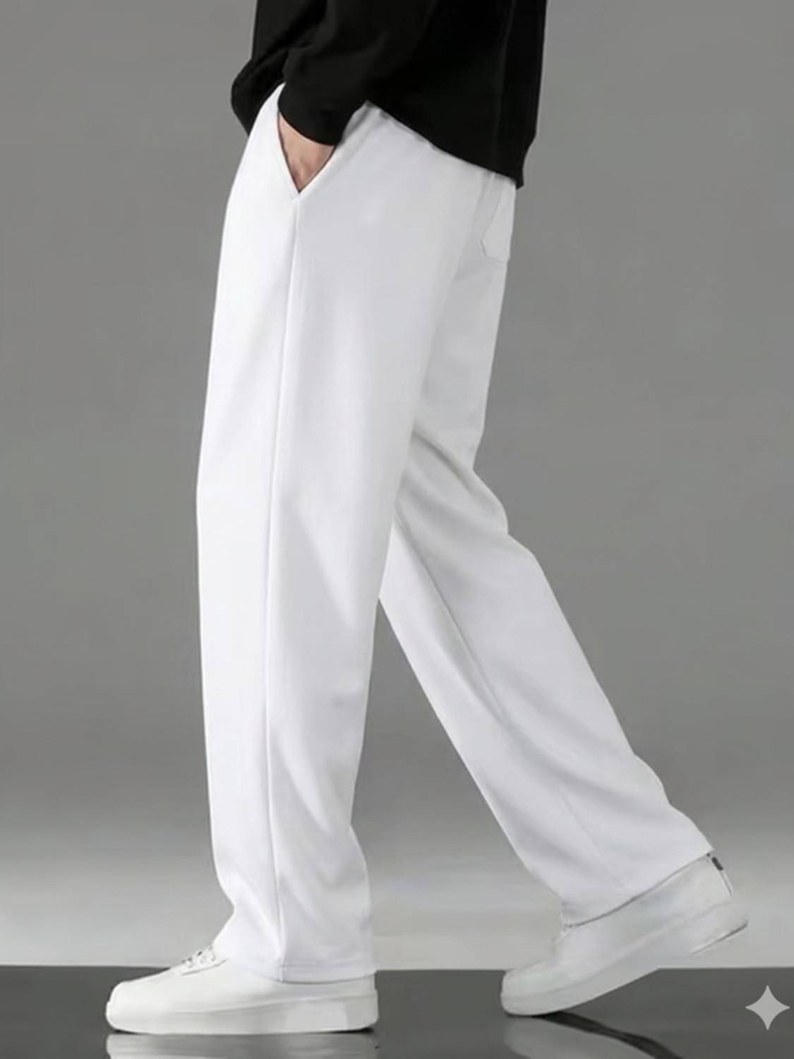 SAVAYO Loose Fit Men White Trousers - Image 4