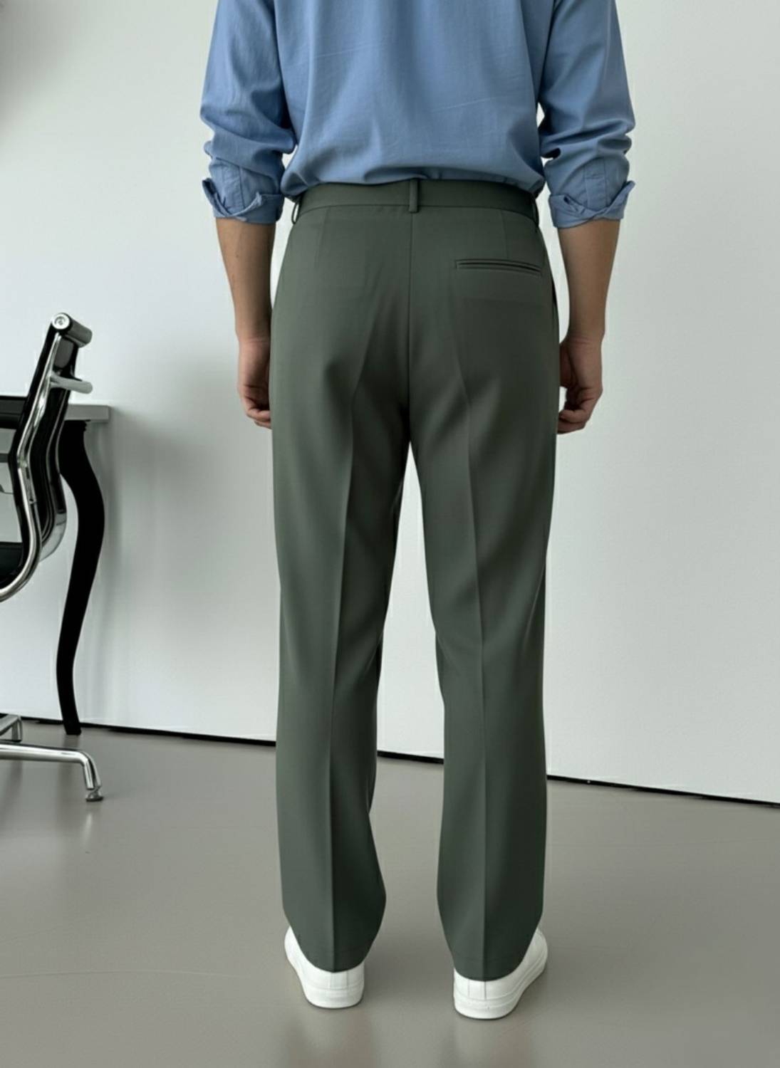 INDICLUB Relaxed Men Dark Green Trousers - Image 2