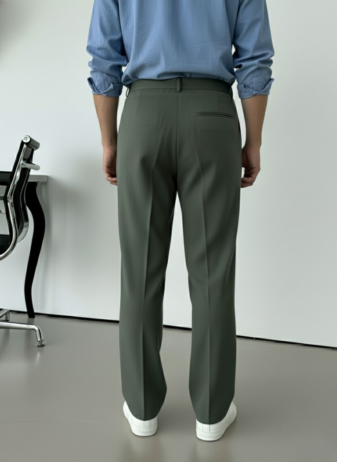 Image of INDICLUB Relaxed Men Dark Green Trousers