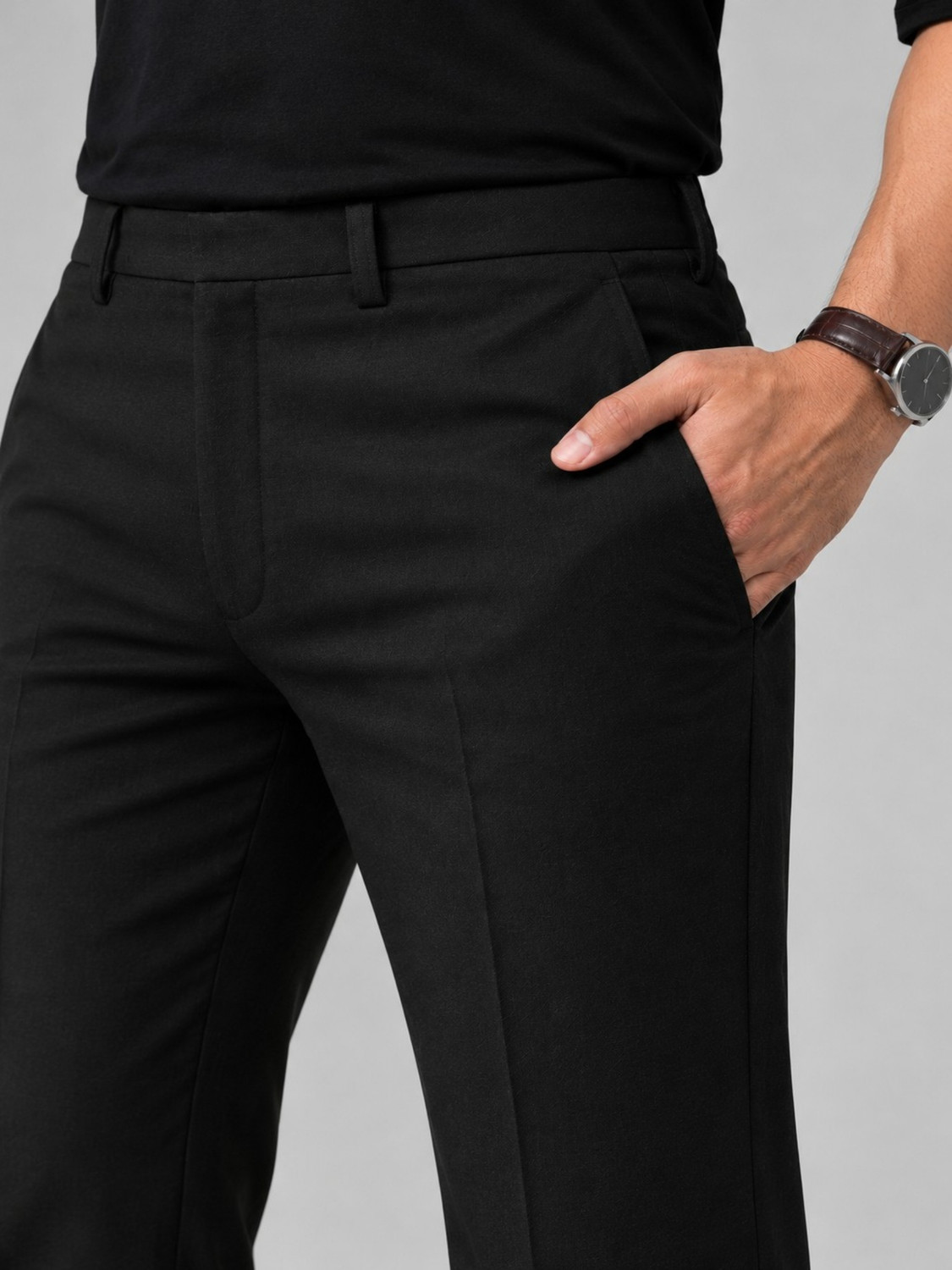 Image of MDWEAR Flared Men Black Trousers