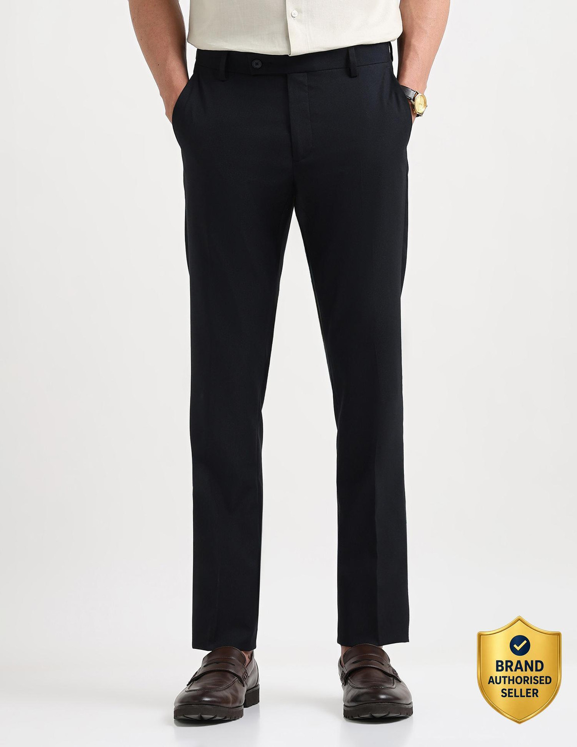 Image of ARROW Tapered Men Blue Trousers