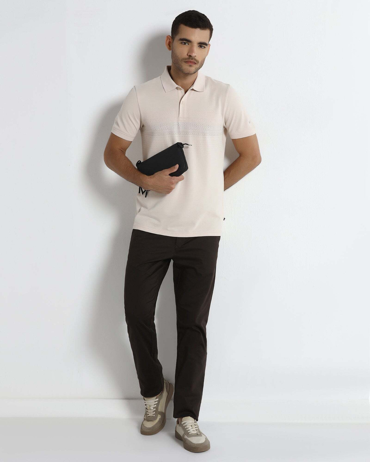 Image of Blackberrys Regular Fit Men Brown Trousers