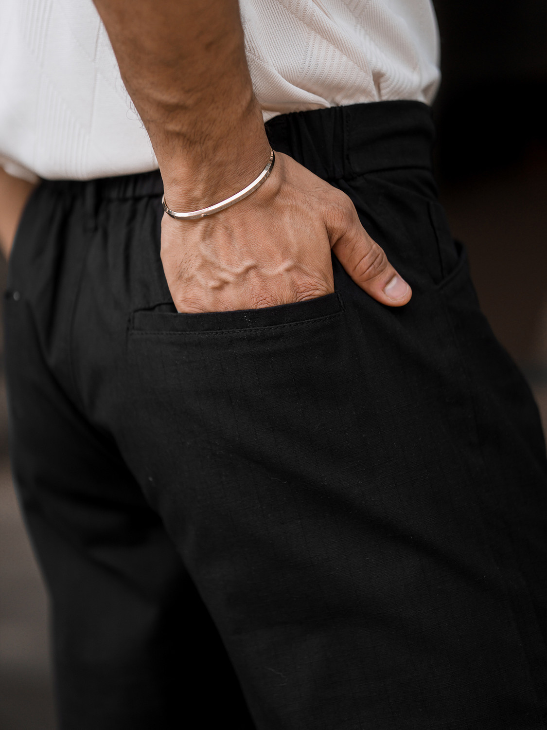 Image of MANIAC Regular Fit Men Black Trousers