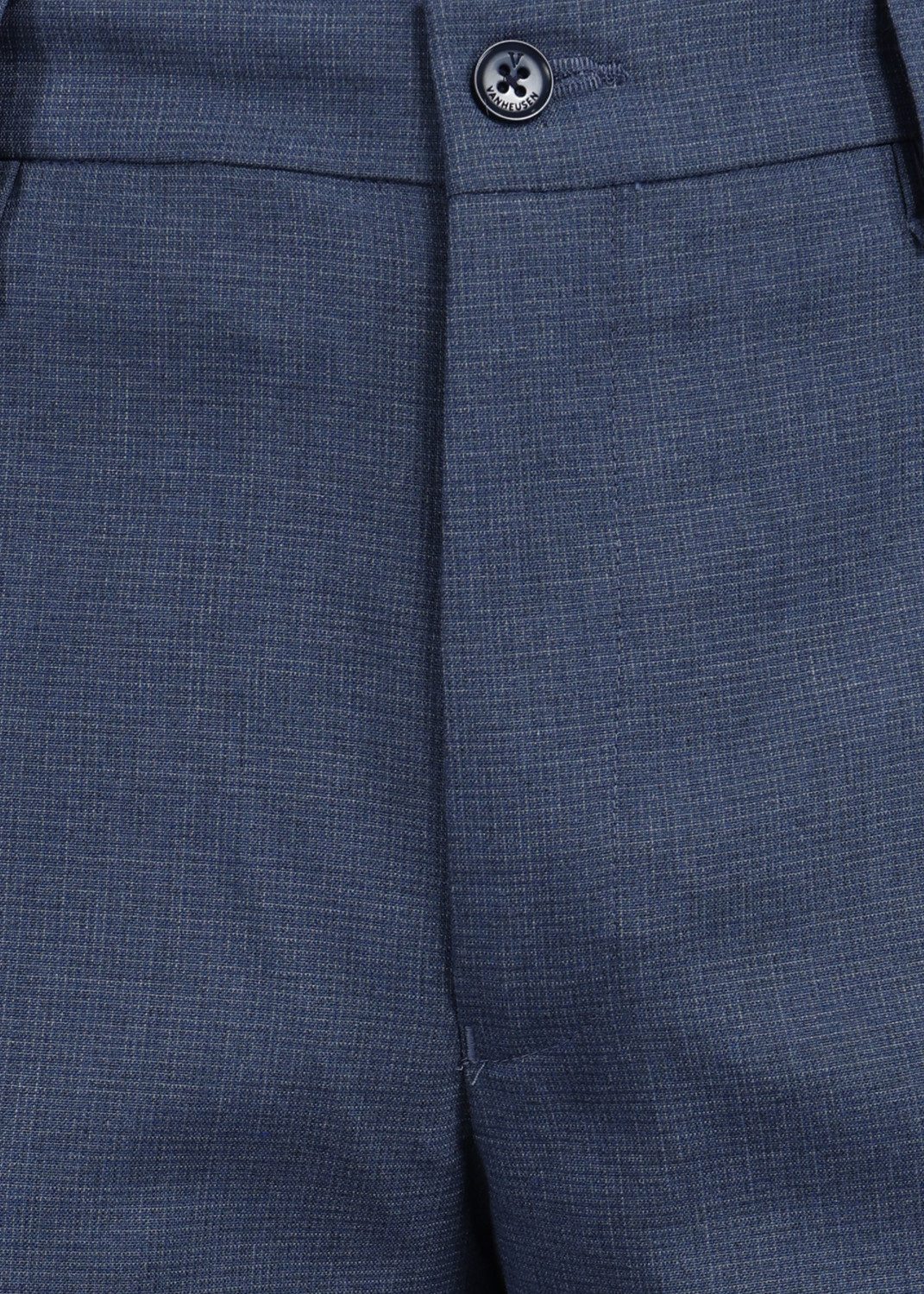 Image of VAN HEUSEN Men Slim Fit Blue Polyester Trousers