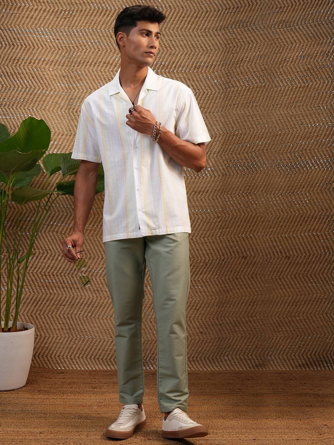 LOCOMOTIVE Tapered Men Green Trousers - Image 3