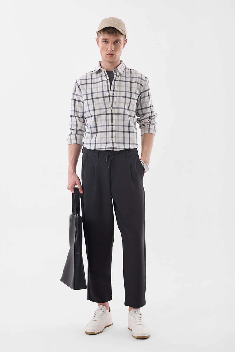 Image of Snitch Relaxed Men Black Trousers