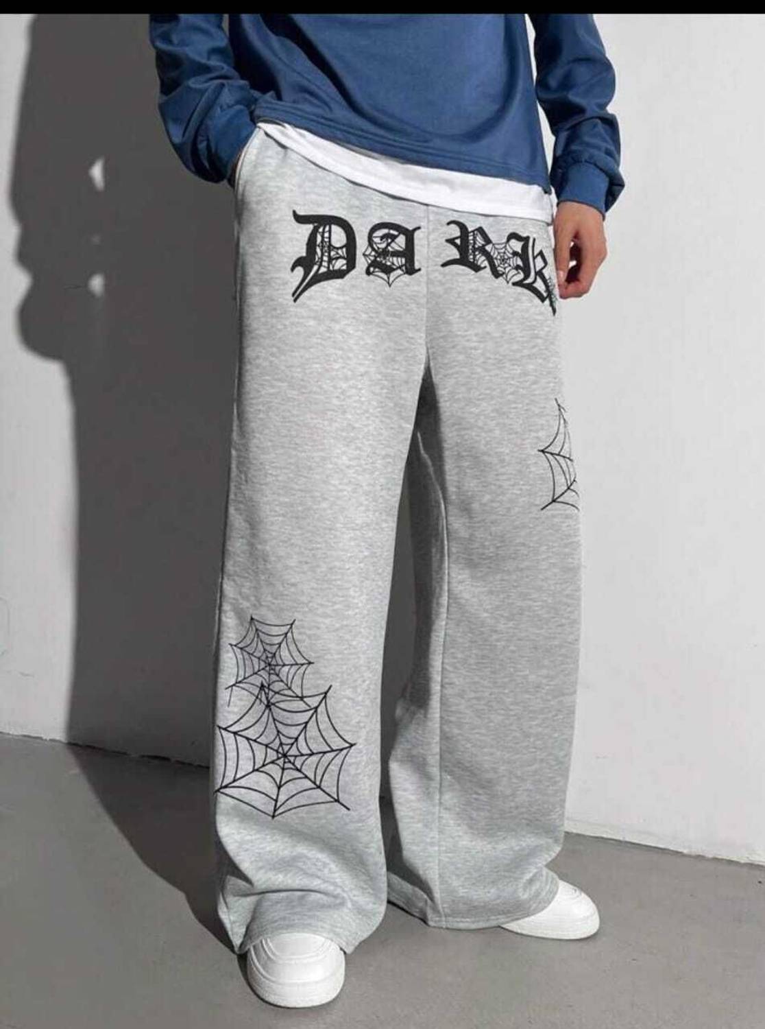 FASHIONKR Loose Fit Men Grey Trousers - Image 5