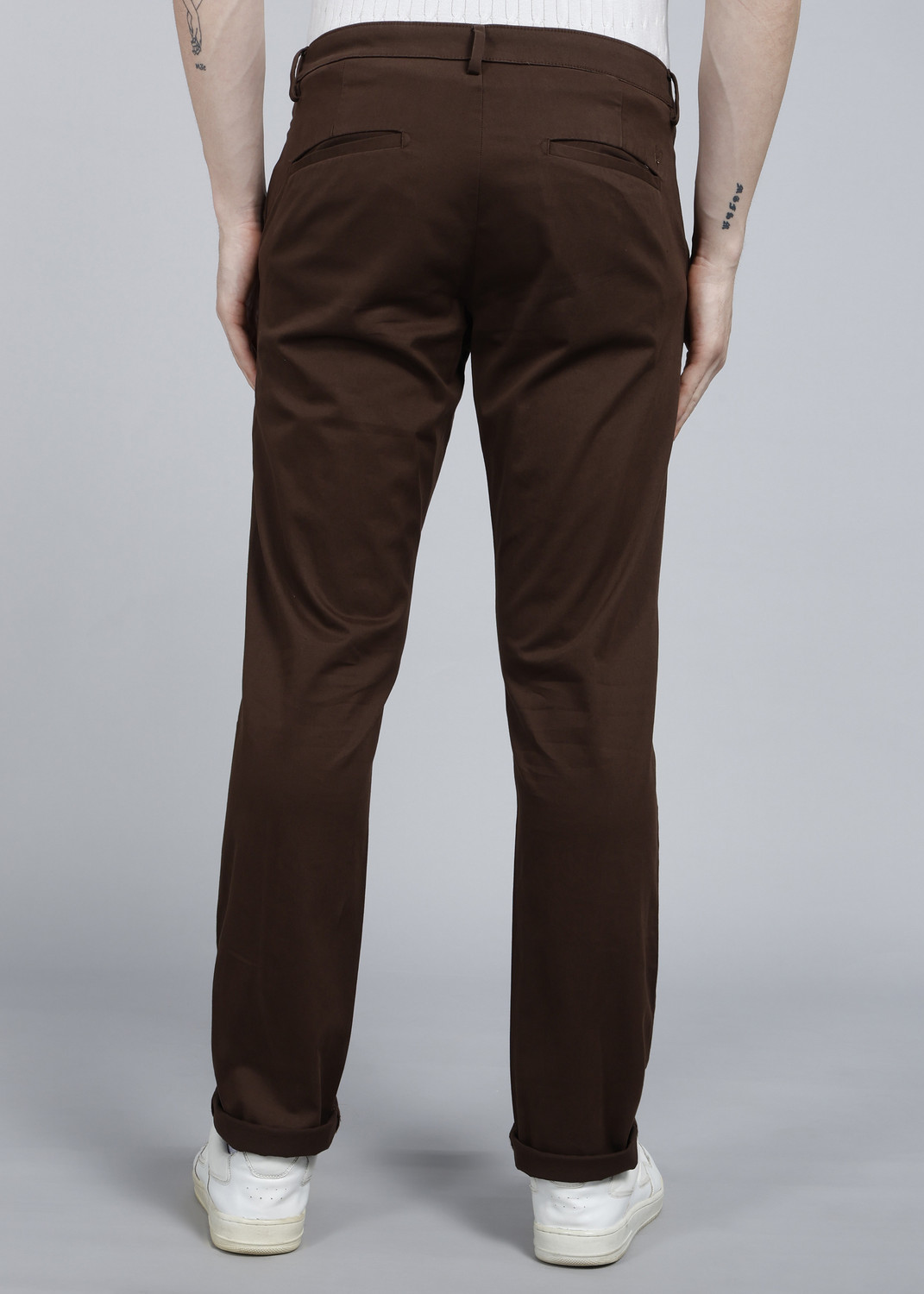Image of Allen Solly Regular Fit Men Brown Trousers